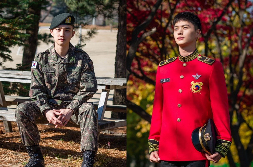  Military Manpower Administration merilis foto-foto baru anggota D.O. XO dan Sungjae BTOB Yang Sedang Menjalankan Wamil